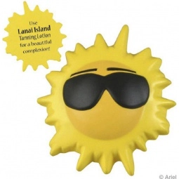 Yellow Sun w/ Sunglasses Promo Stress Ball 