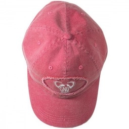 Pigment-Dyed Raw-Edge Embroidered Patch Unstructured Promotional Cap