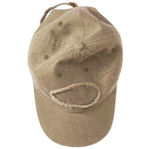 Khaki Pigment-Dyed Raw-Edge Embroidered Patch Unstructured Promotional Cap