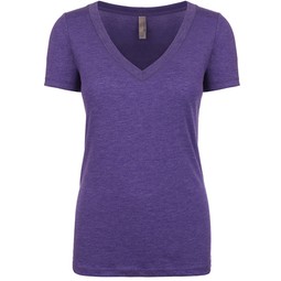 Purple Rush Next Level Triblend Deep V-Neck Logo T-Shirt - Women's