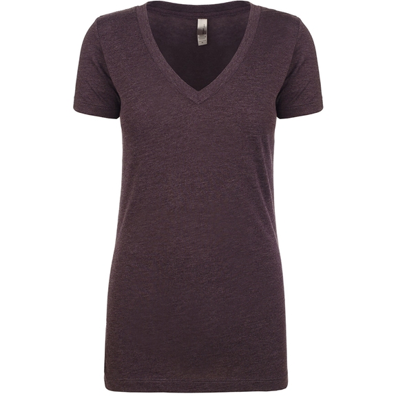 Vintage Purple Next Level Triblend Deep V-Neck Logo T-Shirt - Women's