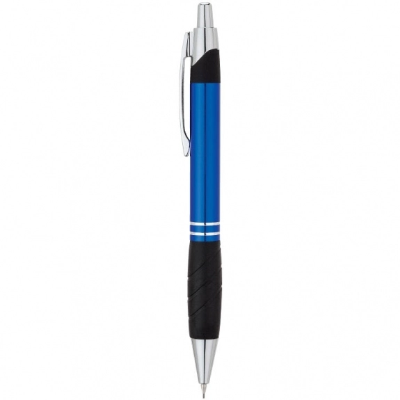 Blue Aluminum Logo Mechanical Pencil w/ Rubber Grip
