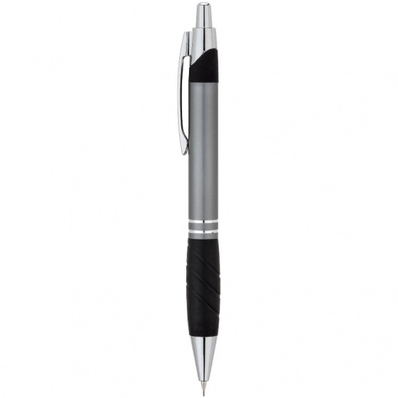 Grey Aluminum Logo Mechanical Pencil w/ Rubber Grip
