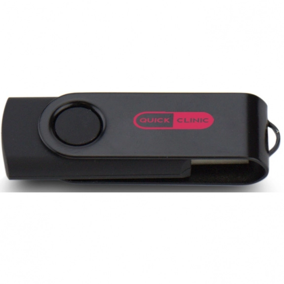 Black Printed Swing Custom USB Flash Drives - 32GB