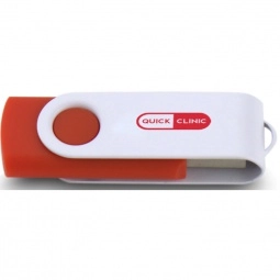 Red/White Printed Swing Custom USB Flash Drives - 32GB