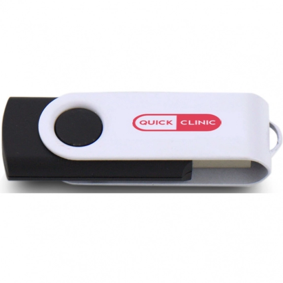 Black/White Printed Swing Custom USB Flash Drives - 32GB