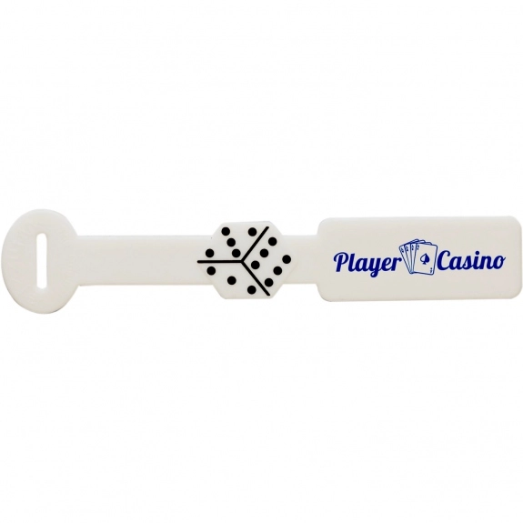 White Whizzie Spotter Tie Custom Luggage Tags - Dice