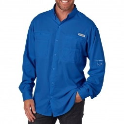 Vivid Blue Columbia PFG Tamiami II Long Sleeve Custom Shirts