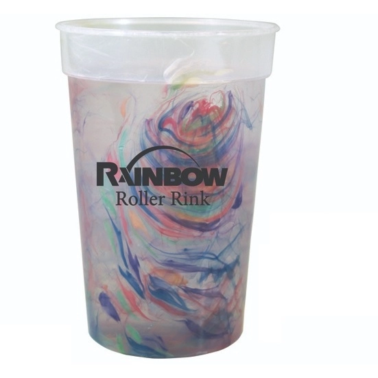 Confetti Rainbow Color Changing Custom Stadium Cup - 17 oz.