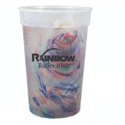 Confetti Rainbow Color Changing Custom Stadium Cup - 17 oz.