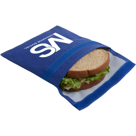 In Use Reusable Cotton Custom Sandwich & Snack Bag