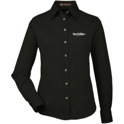 Harriton Easy Blend Custom Long Sleeve Twill Shirt w/ Stain Release - Women's