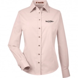 Harriton Easy Blend Custom Long Sleeve Twill Shirt - Women's - Blush