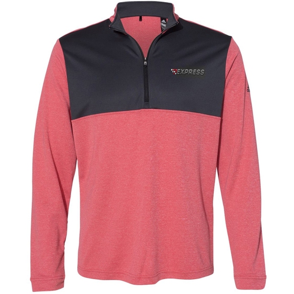 Power Red Heather/Carbon - Adidas A280 Lightweight Pullover