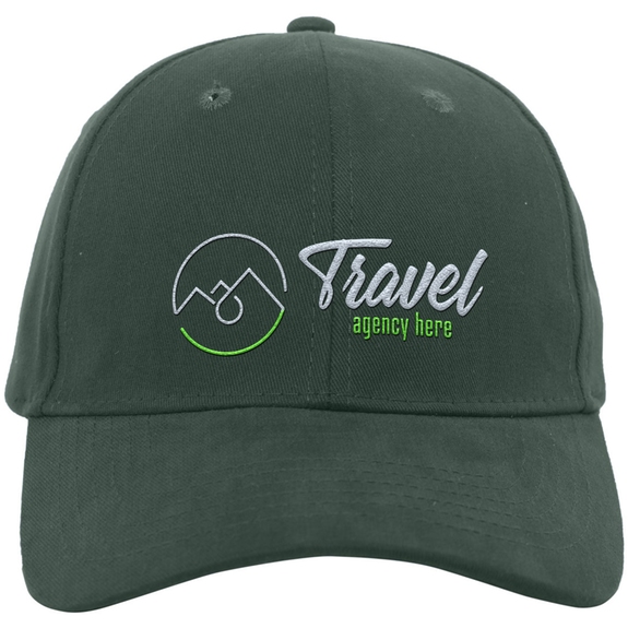 Hunter Green Pacific Headwear Brushed Cotton Twill Adjustable Logo Cap