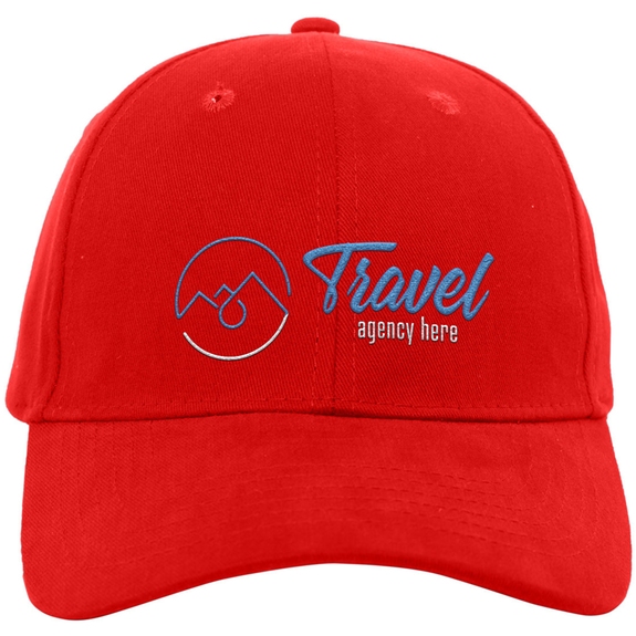 Red Pacific Headwear Brushed Cotton Twill Adjustable Logo Cap