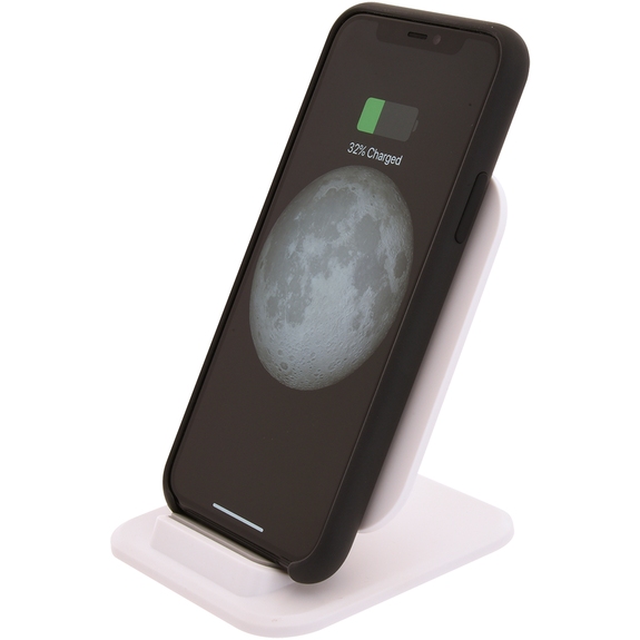 In Use - Promotional Wireless Charging Pad Phone Stand - 5V