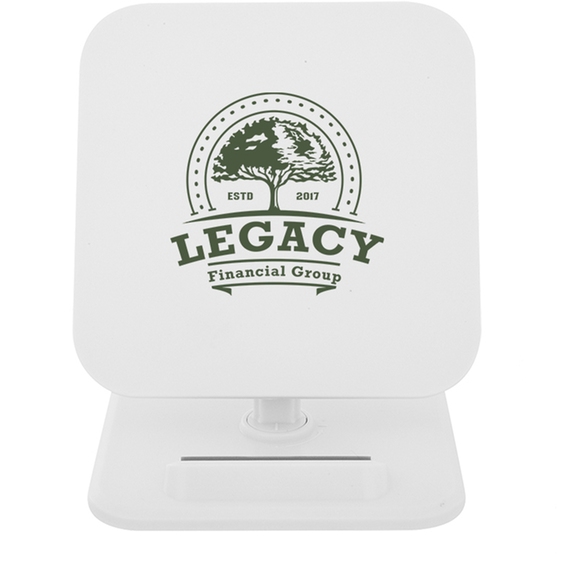 White - Promotional Wireless Charging Pad Phone Stand - 5V