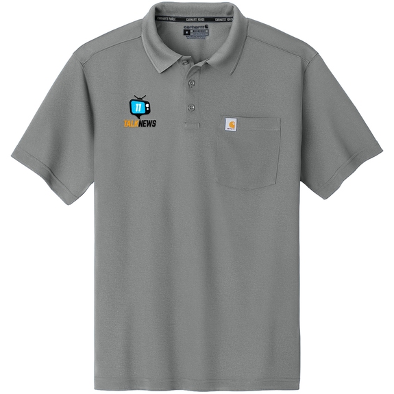 Asphalt Grey Carhartt Force&#174; Snag Resistant Logo Pocket Polo - Men's