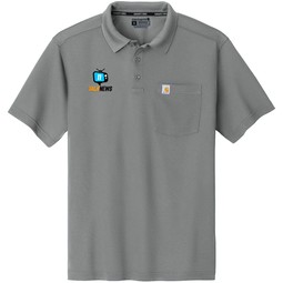Asphalt Grey Carhartt Force&#174; Snag Resistant Logo Pocket Polo - Men's