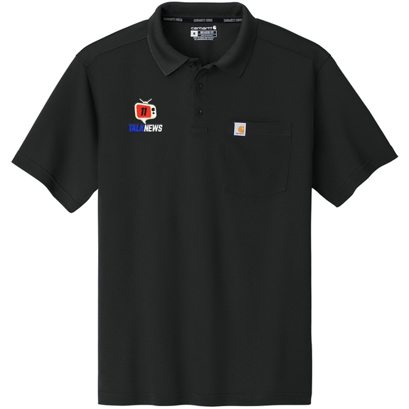 Black Carhartt Force&#174; Snag Resistant Logo Pocket Polo - Men's