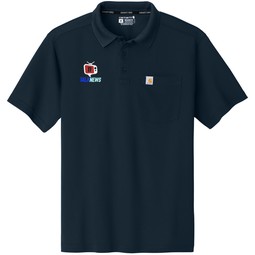 Navy Carhartt Force&#174; Snag Resistant Logo Pocket Polo - Men's