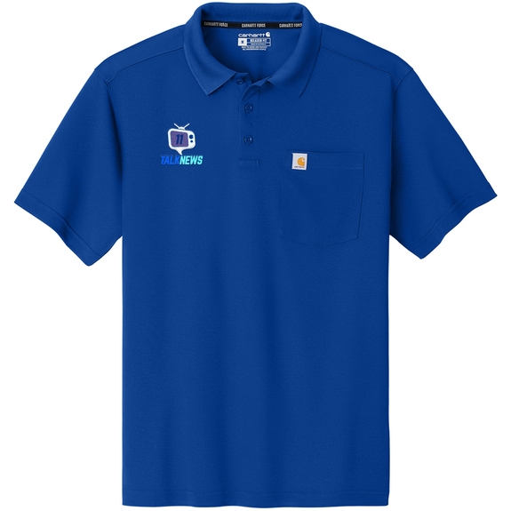 Royal Glass Blue Carhartt Force&#174; Snag Resistant Logo Pocket Polo - Men