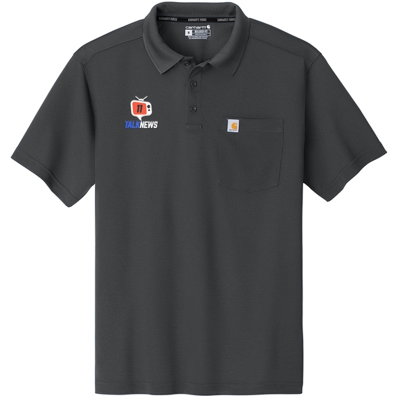Shadow Grey Carhartt Force&#174; Snag Resistant Logo Pocket Polo - Men's