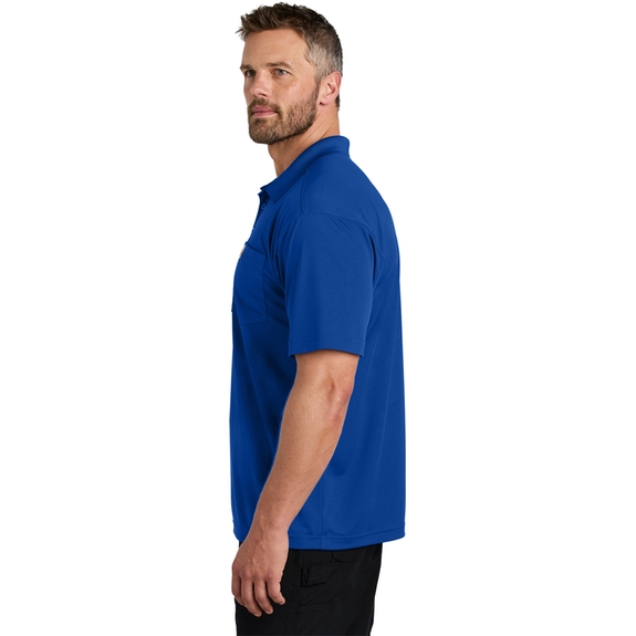 Side Carhartt Force&#174; Snag Resistant Logo Pocket Polo - Men's