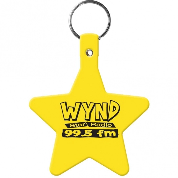 Yellow Star Soft Personalized Key Tag