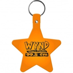 Trans. Orange Star Soft Personalized Key Tag
