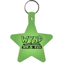 Trans. Lime Star Soft Personalized Key Tag