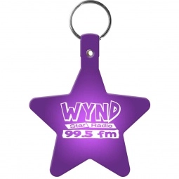 Trans. Purple Star Soft Personalized Key Tag