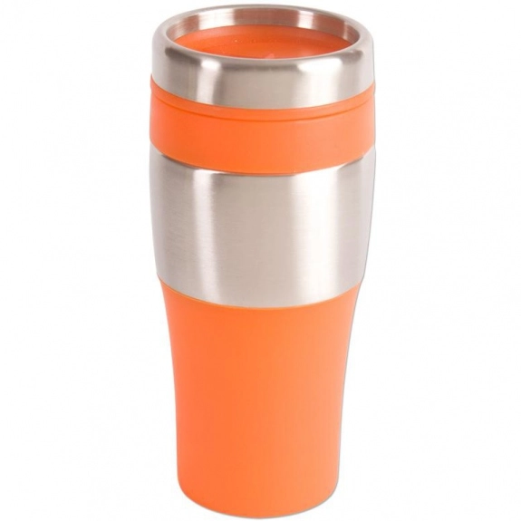 Orange Two Tone Custom Travel Mug Tumbler - 16 oz.