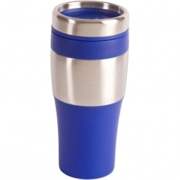 Reflex Blue Two Tone Custom Travel Mug Tumbler - 16 oz.