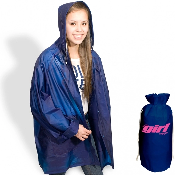 Blue Waterproof Custom Rain Jacket