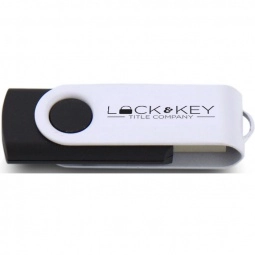 Black/White Printed Swing Custom USB Flash Drives - 1GB