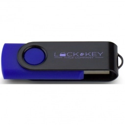 Blue/Black Printed Swing Custom USB Flash Drives - 1GB