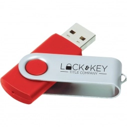 Red Printed Swing Custom USB Flash Drives - 1GB