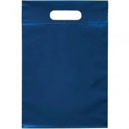 Navy Blue Die Cut Handle Promotional Plastic Bag - 9.5 x 14