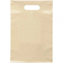Buff Die Cut Handle Promotional Plastic Bag - 9.5 x 14