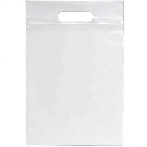 Clear Die Cut Handle Promotional Plastic Bag - 9.5 x 14