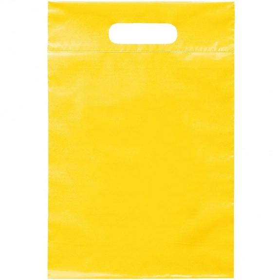 Yellow Die Cut Handle Promotional Plastic Bag - 9.5 x 14