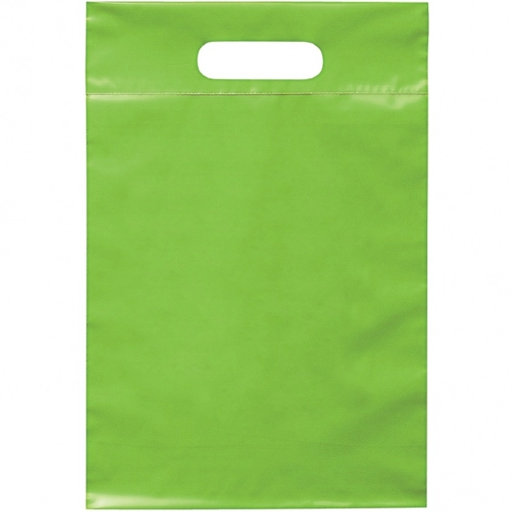 Lime Green Die Cut Handle Promotional Plastic Bag - 9.5 x 14