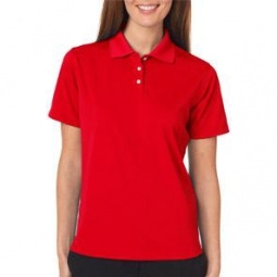 Red UltraClub Cool & Dry Stain-Release Performance Custom Polo Shirt - Wome