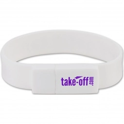 White Wristband Promotional USB Drive - 1GB