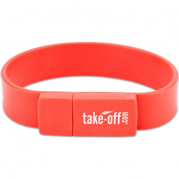 Red Wristband Promotional USB Drive - 1GB