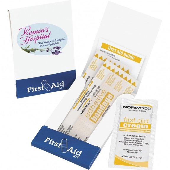 White Full Color Matchbook Logo First Aid Kit