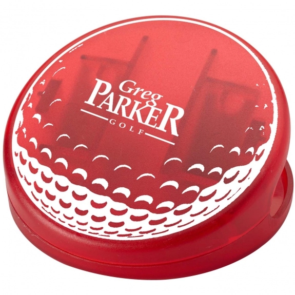 Translucent Red Golf Ball Shaped Keep-It Custom Bag Clip