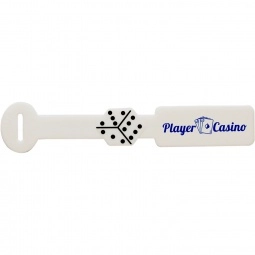 White Whizzie Spotter Tie Custom Luggage Tags - Mini Dice